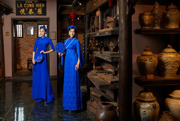 Những mẫu áo dài xanh Thái Tuấn đẹp nhất hiện nay